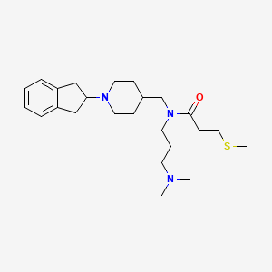 molecular formula C24H39N3OS B4178092 N-{[1-(2,3-dihydro-1H-inden-2-yl)-4-piperidinyl]methyl}-N-[3-(dimethylamino)propyl]-3-(methylthio)propanamide 