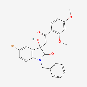 molecular formula C25H22BrNO5 B4178093 1-benzyl-5-bromo-3-[2-(2,4-dimethoxyphenyl)-2-oxoethyl]-3-hydroxy-1,3-dihydro-2H-indol-2-one 
