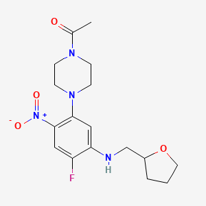 molecular formula C17H23FN4O4 B4178101 5-(4-acetyl-1-piperazinyl)-2-fluoro-4-nitro-N-(tetrahydro-2-furanylmethyl)aniline 