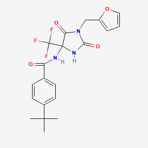 molecular formula C20H20F3N3O4 B4178117 4-tert-butyl-N-[1-(2-furylmethyl)-2,5-dioxo-4-(trifluoromethyl)-4-imidazolidinyl]benzamide 