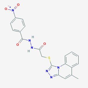 N'-{4-nitrobenzoyl}-2-[(5-methyl[1,2,4]triazolo[4,3-a]quinolin-1-yl)sulfanyl]acetohydrazide