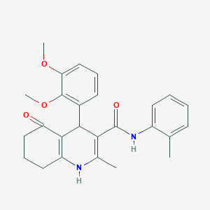 molecular formula C26H28N2O4 B417814 4-[2,3-bis(methyloxy)phenyl]-2-methyl-N-(2-methylphenyl)-5-oxo-1,4,5,6,7,8-hexahydroquinoline-3-carboxamide 