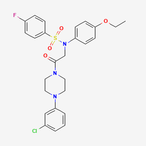 molecular formula C26H27ClFN3O4S B4178162 N-{2-[4-(3-chlorophenyl)-1-piperazinyl]-2-oxoethyl}-N-(4-ethoxyphenyl)-4-fluorobenzenesulfonamide 