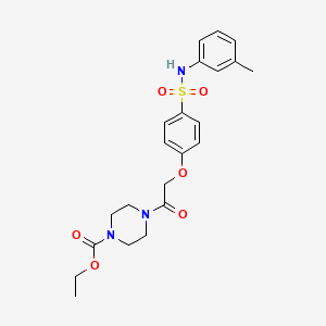 molecular formula C22H27N3O6S B4178194 ethyl 4-[(4-{[(3-methylphenyl)amino]sulfonyl}phenoxy)acetyl]-1-piperazinecarboxylate 