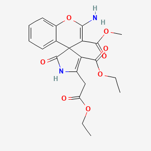 molecular formula C21H22N2O8 B4178195 4'-ethyl 3-methyl 2-amino-5'-(2-ethoxy-2-oxoethyl)-2'-oxo-1',2'-dihydrospiro[chromene-4,3'-pyrrole]-3,4'-dicarboxylate 