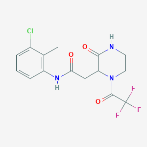 molecular formula C15H15ClF3N3O3 B4178196 N-(3-chloro-2-methylphenyl)-2-[3-oxo-1-(trifluoroacetyl)-2-piperazinyl]acetamide 