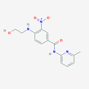 molecular formula C15H16N4O4 B4178215 4-[(2-hydroxyethyl)amino]-N-(6-methyl-2-pyridinyl)-3-nitrobenzamide 