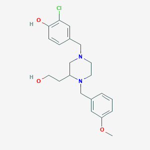 molecular formula C21H27ClN2O3 B4178226 2-chloro-4-{[3-(2-hydroxyethyl)-4-(3-methoxybenzyl)-1-piperazinyl]methyl}phenol 