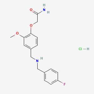 molecular formula C17H20ClFN2O3 B4178232 2-(4-{[(4-fluorobenzyl)amino]methyl}-2-methoxyphenoxy)acetamide hydrochloride 