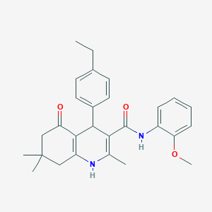 4-(4-ethylphenyl)-2,7,7-trimethyl-N-[2-(methyloxy)phenyl]-5-oxo-1,4,5,6,7,8-hexahydroquinoline-3-carboxamide