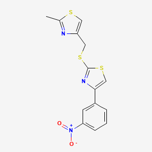 molecular formula C14H11N3O2S3 B4178263 2-methyl-4-({[4-(3-nitrophenyl)-1,3-thiazol-2-yl]thio}methyl)-1,3-thiazole 