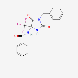 molecular formula C22H22F3N3O3 B4178288 N-[1-benzyl-2,5-dioxo-4-(trifluoromethyl)-4-imidazolidinyl]-4-tert-butylbenzamide 