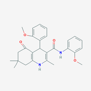 molecular formula C27H30N2O4 B417829 2,7,7-trimethyl-N,4-bis[2-(methyloxy)phenyl]-5-oxo-1,4,5,6,7,8-hexahydroquinoline-3-carboxamide 