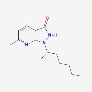 molecular formula C15H23N3O B4178296 4,6-dimethyl-1-(1-methylhexyl)-1H-pyrazolo[3,4-b]pyridin-3-ol 