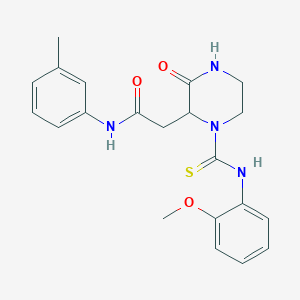 2-(1-{[(2-methoxyphenyl)amino]carbonothioyl}-3-oxo-2-piperazinyl)-N-(3-methylphenyl)acetamide