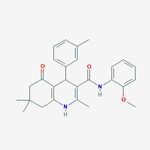 2,7,7-trimethyl-N-[2-(methyloxy)phenyl]-4-(3-methylphenyl)-5-oxo-1,4,5,6,7,8-hexahydroquinoline-3-carboxamide
