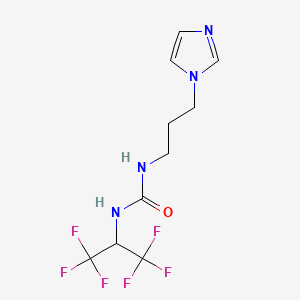 molecular formula C10H12F6N4O B4178320 N-[3-(1H-imidazol-1-yl)propyl]-N'-[2,2,2-trifluoro-1-(trifluoromethyl)ethyl]urea 