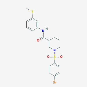 molecular formula C19H21BrN2O3S2 B4178334 1-[(4-bromophenyl)sulfonyl]-N-[3-(methylthio)phenyl]-3-piperidinecarboxamide 