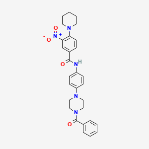 molecular formula C29H31N5O4 B4178342 N-[4-(4-benzoyl-1-piperazinyl)phenyl]-3-nitro-4-(1-piperidinyl)benzamide 