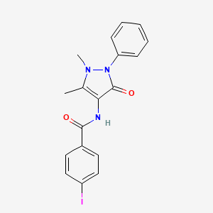 molecular formula C18H16IN3O2 B4178368 N-(1,5-dimethyl-3-oxo-2-phenyl-2,3-dihydro-1H-pyrazol-4-yl)-4-iodobenzamide CAS No. 81217-07-4