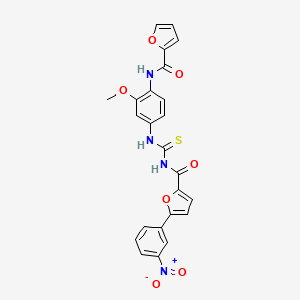 molecular formula C24H18N4O7S B4178372 N-({[4-(2-furoylamino)-3-methoxyphenyl]amino}carbonothioyl)-5-(3-nitrophenyl)-2-furamide 