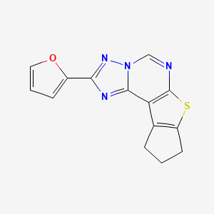 molecular formula C14H10N4OS B4178373 2-(2-furyl)-9,10-dihydro-8H-cyclopenta[4,5]thieno[3,2-e][1,2,4]triazolo[1,5-c]pyrimidine 