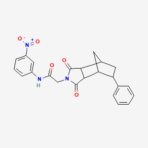 molecular formula C23H21N3O5 B4178385 2-(3,5-dioxo-8-phenyl-4-azatricyclo[5.2.1.0~2,6~]dec-4-yl)-N-(3-nitrophenyl)acetamide 