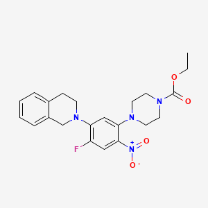 molecular formula C22H25FN4O4 B4178394 ethyl 4-[5-(3,4-dihydro-2(1H)-isoquinolinyl)-4-fluoro-2-nitrophenyl]-1-piperazinecarboxylate 