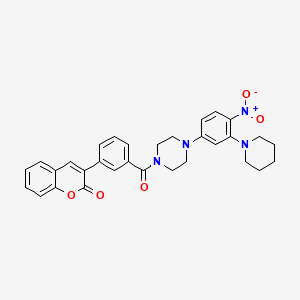 molecular formula C31H30N4O5 B4178402 3-[3-({4-[4-nitro-3-(1-piperidinyl)phenyl]-1-piperazinyl}carbonyl)phenyl]-2H-chromen-2-one 