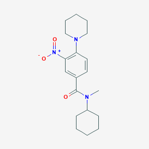 molecular formula C19H27N3O3 B4178407 N-cyclohexyl-N-methyl-3-nitro-4-(1-piperidinyl)benzamide 