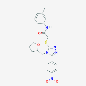 2-{[5-{4-nitrophenyl}-4-(tetrahydro-2-furanylmethyl)-4H-1,2,4-triazol-3-yl]sulfanyl}-N-(3-methylphenyl)acetamide