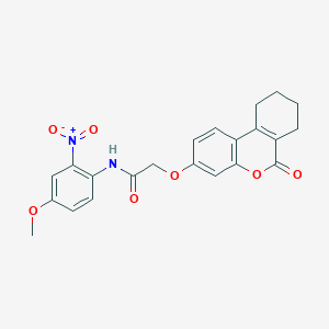 molecular formula C22H20N2O7 B4178410 N-(4-methoxy-2-nitrophenyl)-2-[(6-oxo-7,8,9,10-tetrahydro-6H-benzo[c]chromen-3-yl)oxy]acetamide 
