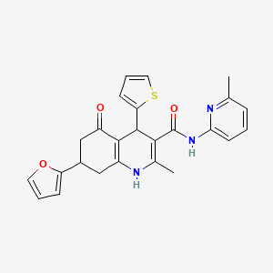 molecular formula C25H23N3O3S B4178415 7-(2-furyl)-2-methyl-N-(6-methyl-2-pyridinyl)-5-oxo-4-(2-thienyl)-1,4,5,6,7,8-hexahydro-3-quinolinecarboxamide 