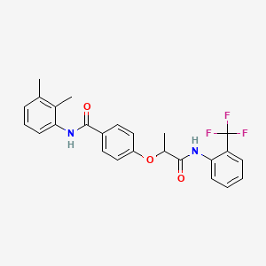 molecular formula C25H23F3N2O3 B4178420 N-(2,3-dimethylphenyl)-4-(1-methyl-2-oxo-2-{[2-(trifluoromethyl)phenyl]amino}ethoxy)benzamide 