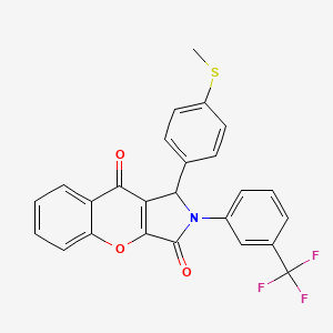 molecular formula C25H16F3NO3S B4178427 1-[4-(methylthio)phenyl]-2-[3-(trifluoromethyl)phenyl]-1,2-dihydrochromeno[2,3-c]pyrrole-3,9-dione 