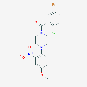 molecular formula C18H17BrClN3O4 B4178457 1-(5-bromo-2-chlorobenzoyl)-4-(4-methoxy-2-nitrophenyl)piperazine 
