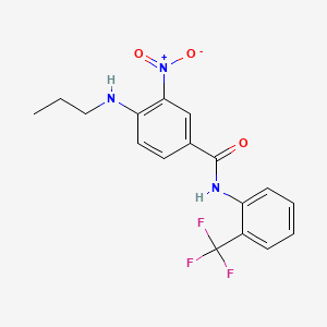 molecular formula C17H16F3N3O3 B4178464 3-nitro-4-(propylamino)-N-[2-(trifluoromethyl)phenyl]benzamide 