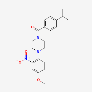 molecular formula C21H25N3O4 B4178472 1-(4-isopropylbenzoyl)-4-(4-methoxy-2-nitrophenyl)piperazine 