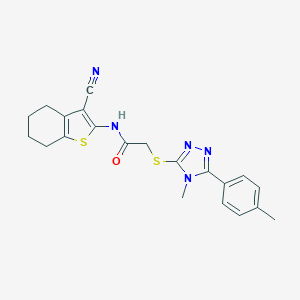 N-(3-cyano-4,5,6,7-tetrahydro-1-benzothien-2-yl)-2-{[4-methyl-5-(4-methylphenyl)-4H-1,2,4-triazol-3-yl]sulfanyl}acetamide