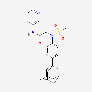 molecular formula C24H29N3O3S B4178480 N~2~-[4-(1-adamantyl)phenyl]-N~2~-(methylsulfonyl)-N~1~-3-pyridinylglycinamide 