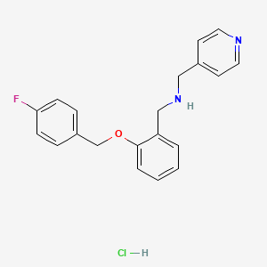 molecular formula C20H20ClFN2O B4178486 {2-[(4-fluorobenzyl)oxy]benzyl}(4-pyridinylmethyl)amine hydrochloride 
