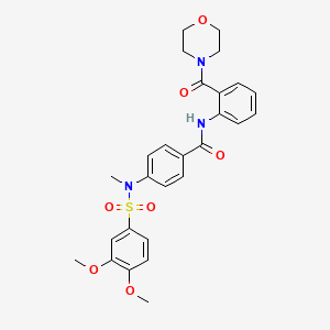 molecular formula C27H29N3O7S B4178487 4-[[(3,4-dimethoxyphenyl)sulfonyl](methyl)amino]-N-[2-(4-morpholinylcarbonyl)phenyl]benzamide 
