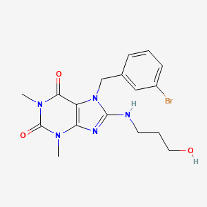 molecular formula C17H20BrN5O3 B4178496 7-(3-bromobenzyl)-8-[(3-hydroxypropyl)amino]-1,3-dimethyl-3,7-dihydro-1H-purine-2,6-dione 