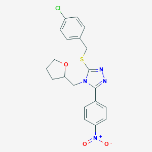 3-[(4-chlorobenzyl)sulfanyl]-5-{4-nitrophenyl}-4-(tetrahydro-2-furanylmethyl)-4H-1,2,4-triazole