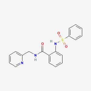 molecular formula C19H17N3O3S B4178502 2-[(phenylsulfonyl)amino]-N-(2-pyridinylmethyl)benzamide 