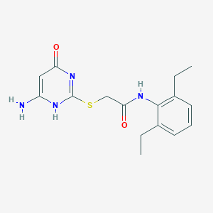 2-[(4-amino-6-hydroxypyrimidin-2-yl)sulfanyl]-N-(2,6-diethylphenyl)acetamide
