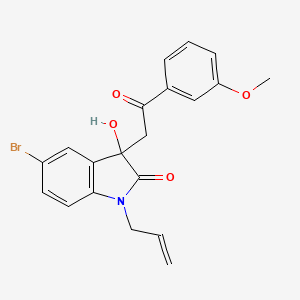 molecular formula C20H18BrNO4 B4178531 1-allyl-5-bromo-3-hydroxy-3-[2-(3-methoxyphenyl)-2-oxoethyl]-1,3-dihydro-2H-indol-2-one 