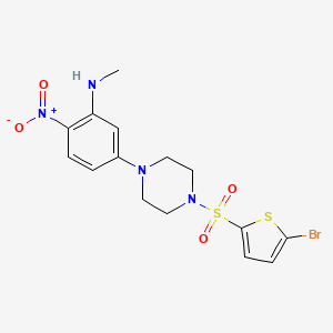 molecular formula C15H17BrN4O4S2 B4178546 (5-{4-[(5-bromo-2-thienyl)sulfonyl]-1-piperazinyl}-2-nitrophenyl)methylamine 