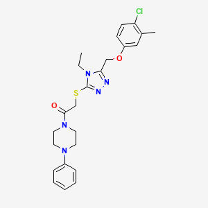 molecular formula C24H28ClN5O2S B4178555 1-[({5-[(4-chloro-3-methylphenoxy)methyl]-4-ethyl-4H-1,2,4-triazol-3-yl}thio)acetyl]-4-phenylpiperazine 