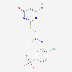 2-[(6-amino-4-oxo-1H-pyrimidin-2-yl)sulfanyl]-N-[2-chloro-5-(trifluoromethyl)phenyl]acetamide